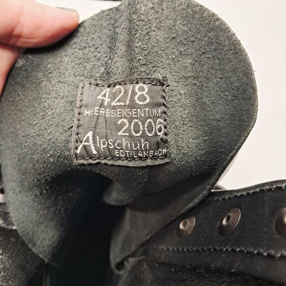 Heereseigentum Holzer Vintage Alpschuh Black Leather Military Boots 42/8  Y2k - Picture 12 of 14